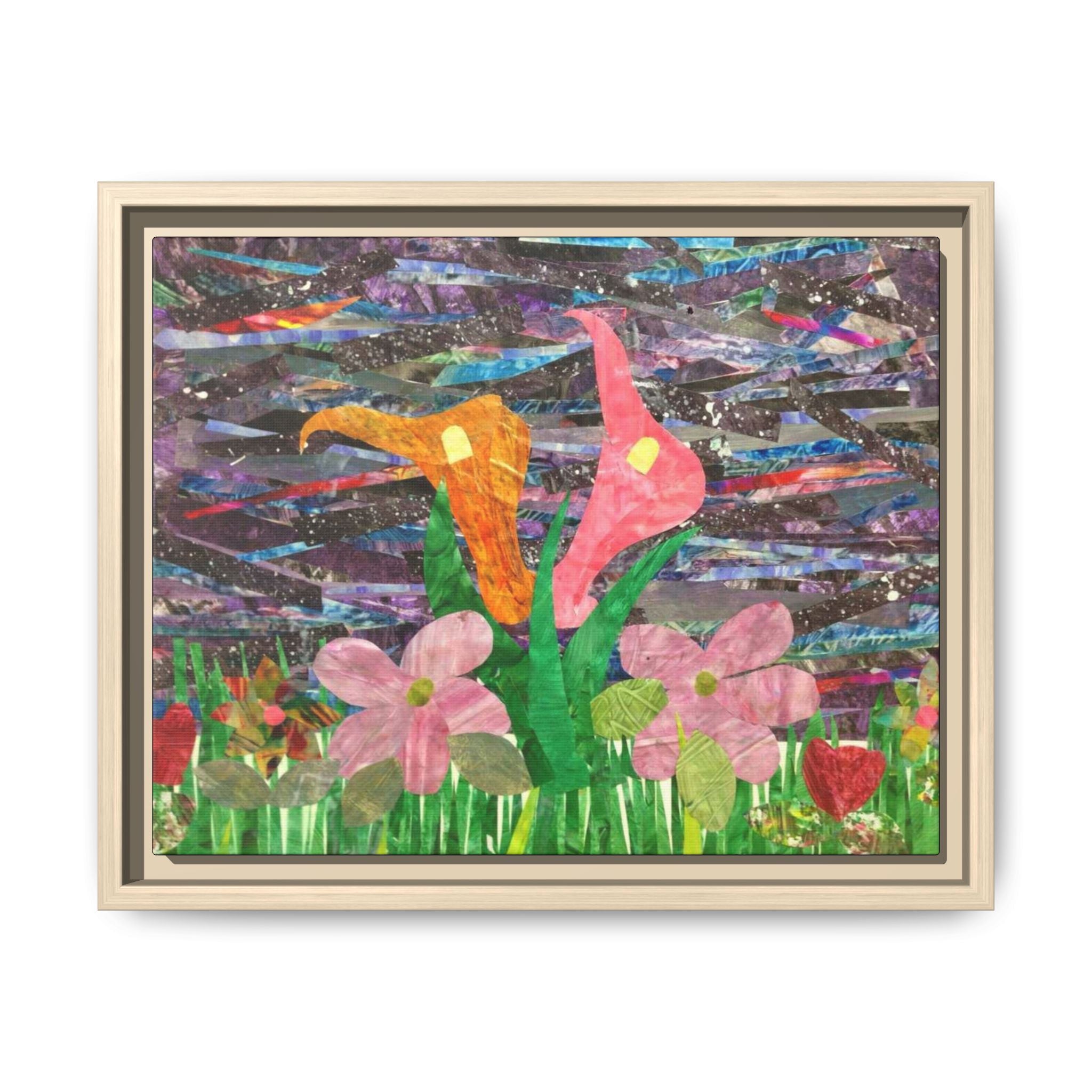 Framed Floral Collage Canvas
