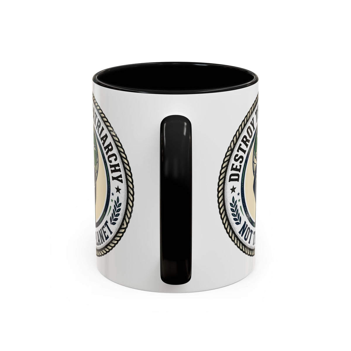 Destroy the Patriarchy Not the Planet Coffee Mug – Feminist Eco Justice Accent Mug (11/15oz)