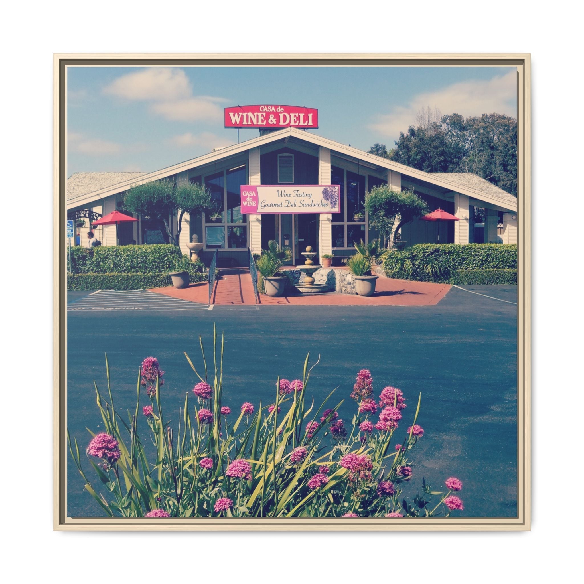 Vintage Oceanside Pavilion Framed Canvas Print