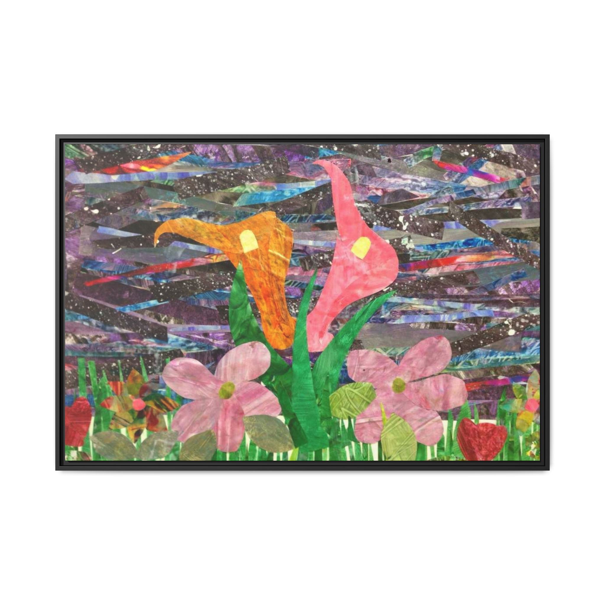 Framed Floral Collage Canvas