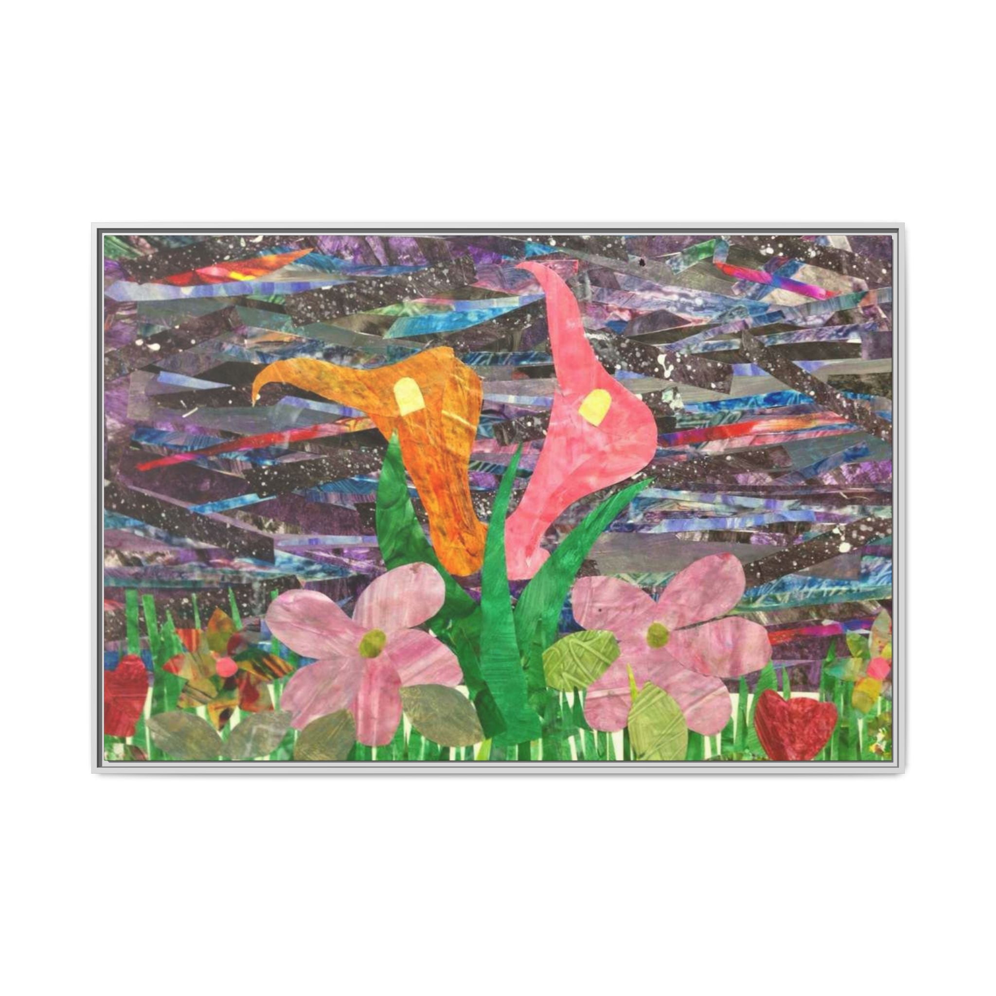 Framed Floral Collage Canvas