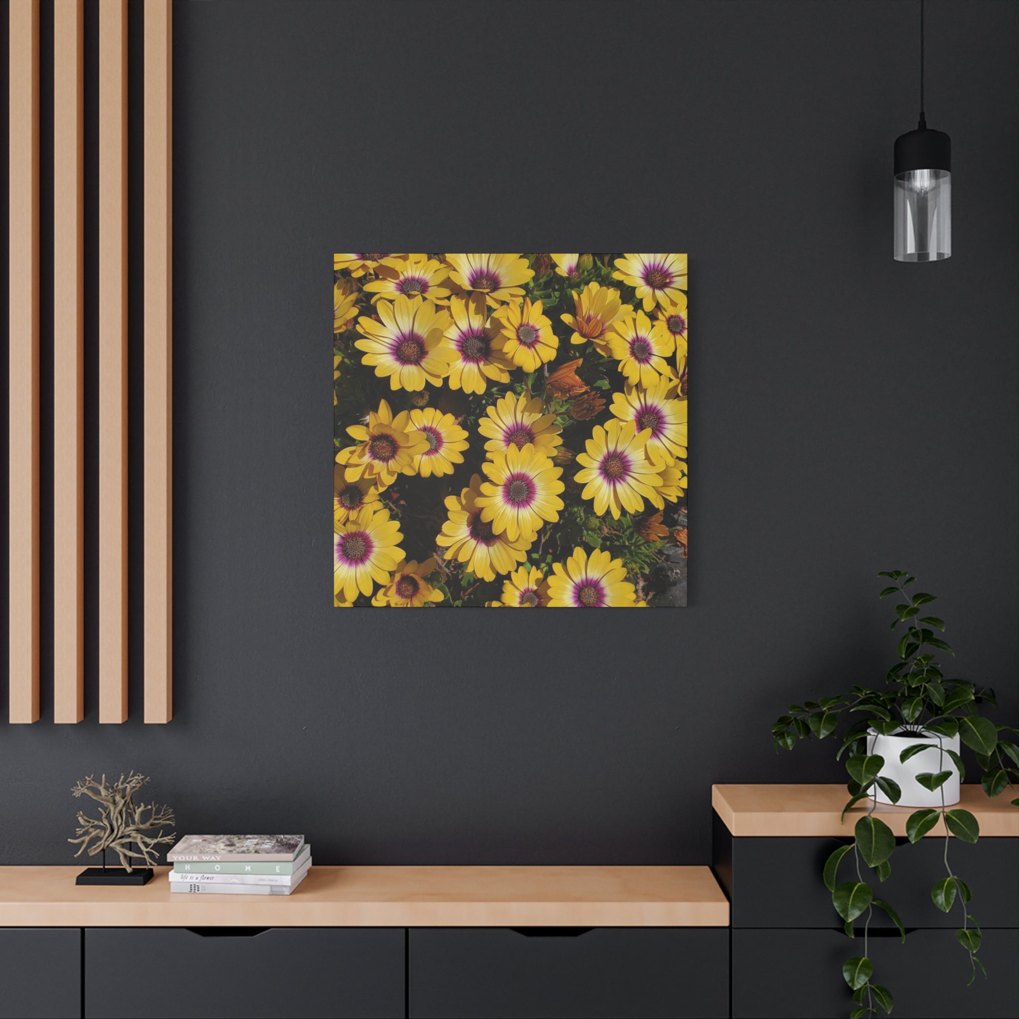 Yellow Daisy Floral Canvas Wall Art