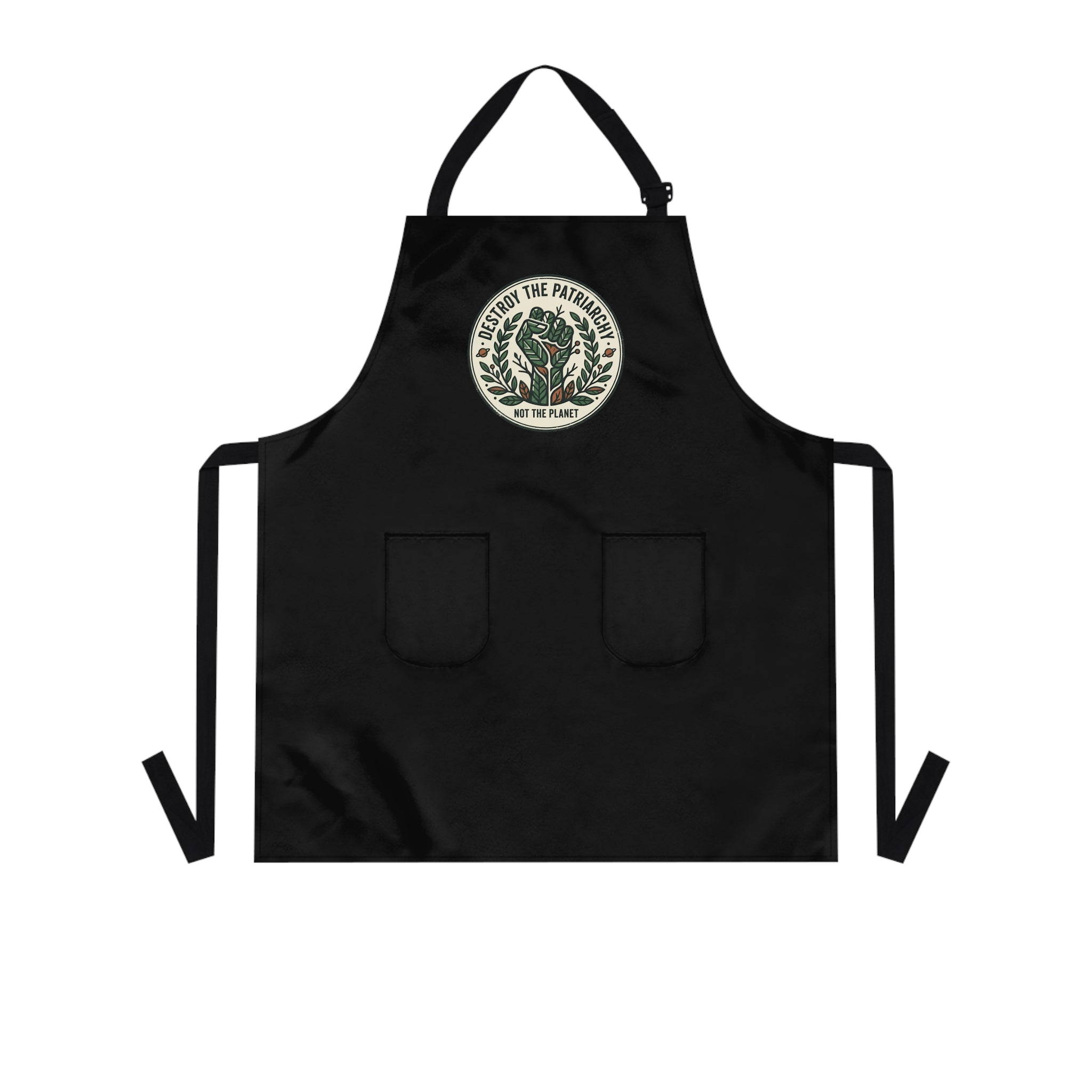 Botanical “Destroy the Patriarchy Not the Planet” Apron