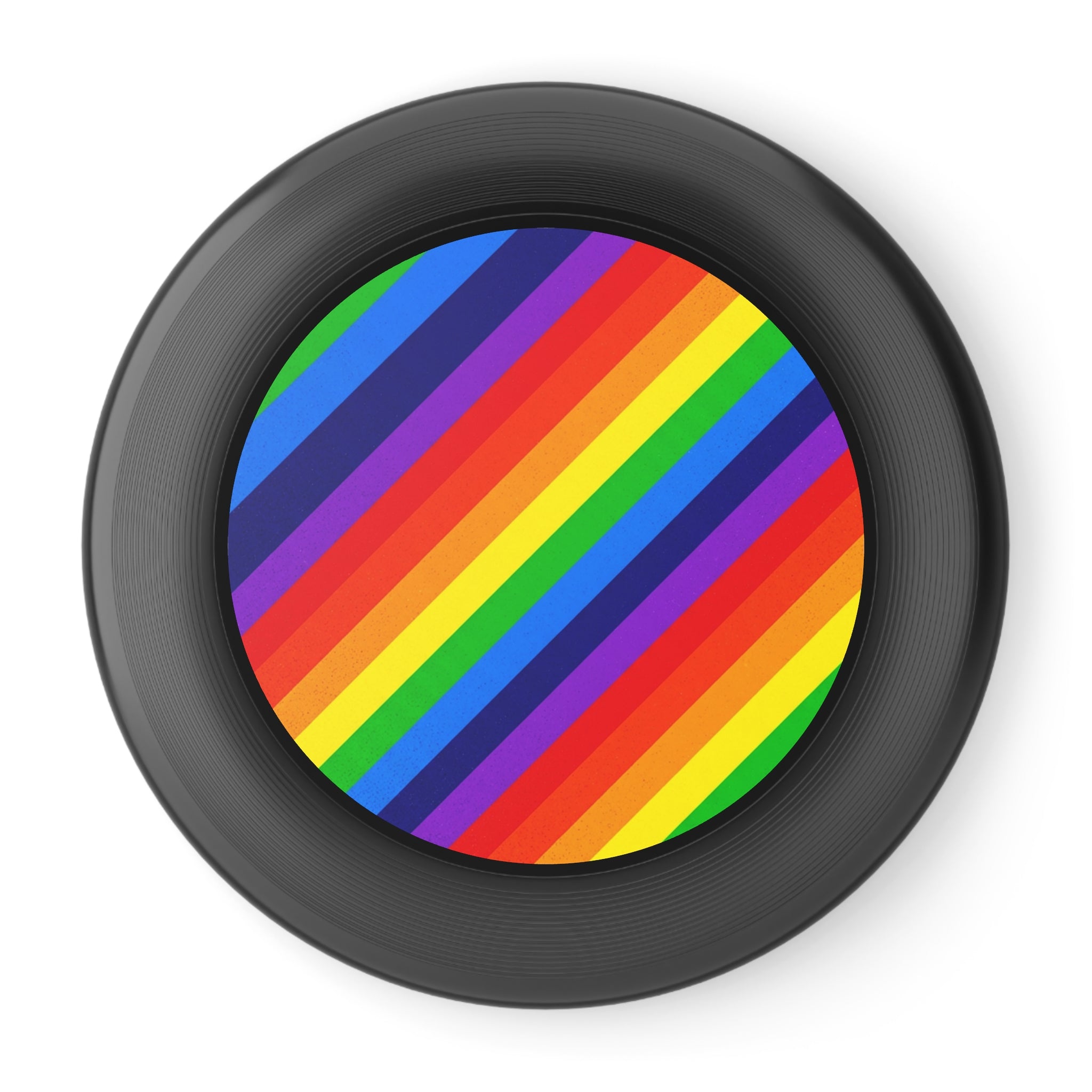 Rainbow Stripe Frisbee — Colorful Wham-O Disc for Outdoor Play & Pride