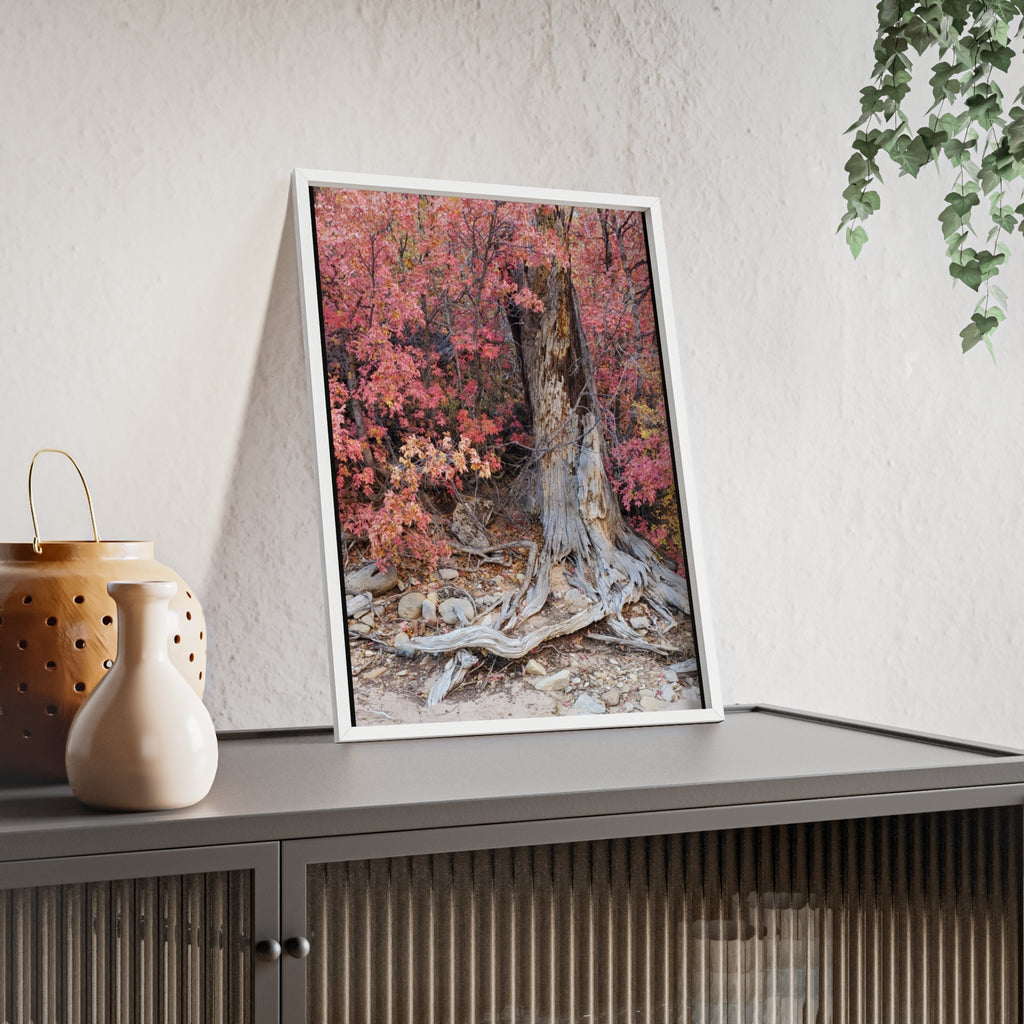 Autumn Tree Roots Poster with Wooden Frame | Fall Forest Wall Art
