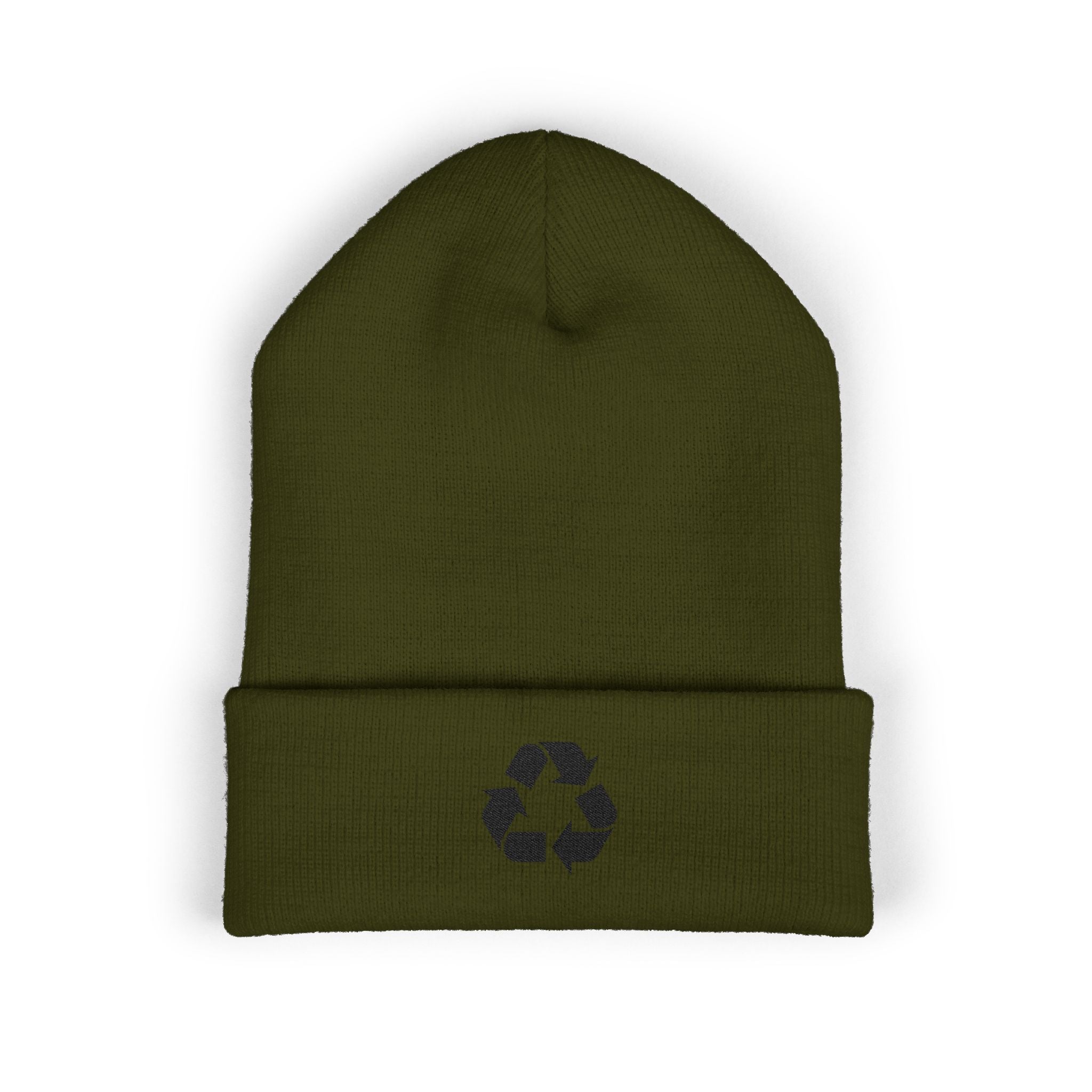 Embroidered Recycle Symbol Cuffed Beanie