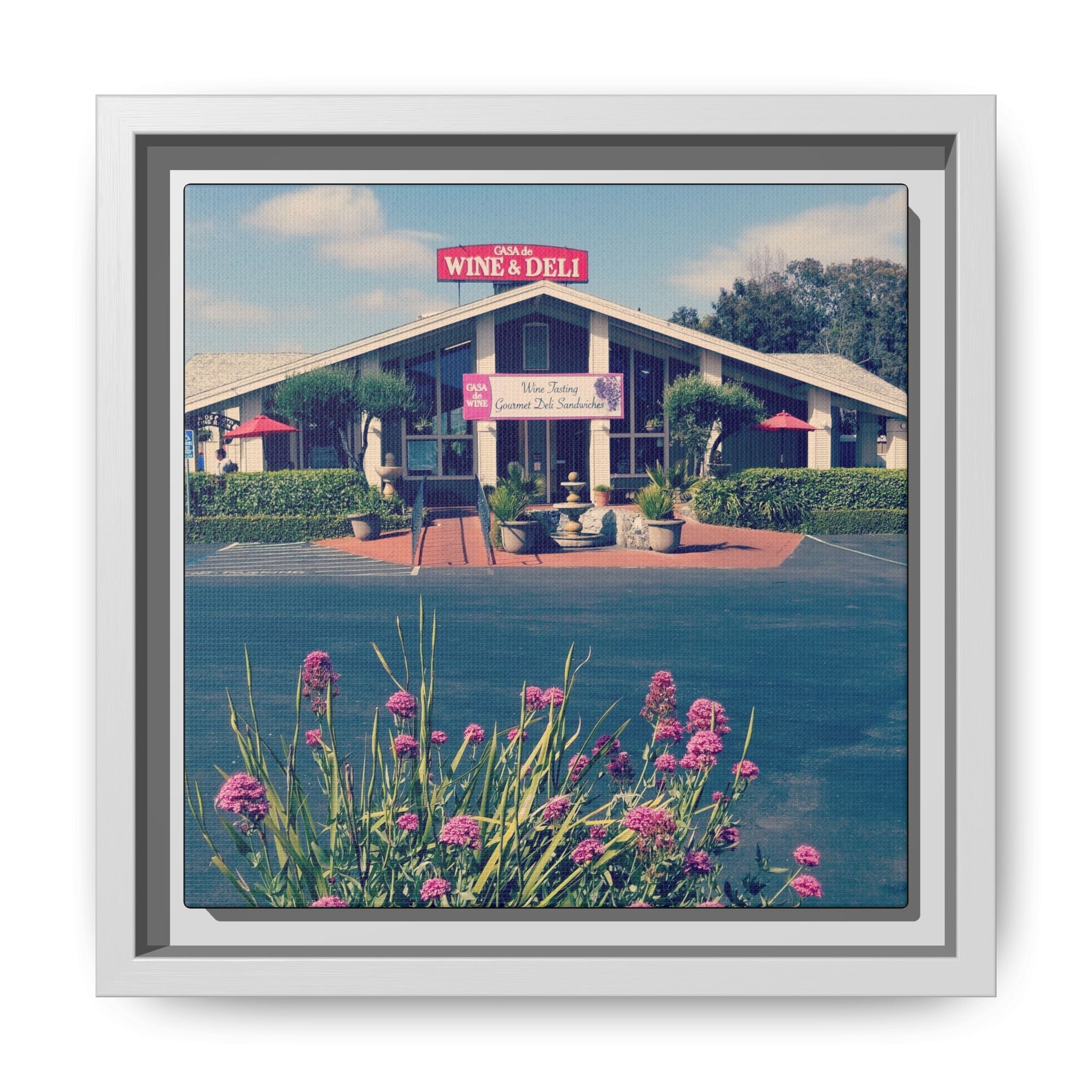 Vintage Oceanside Pavilion Framed Canvas Print
