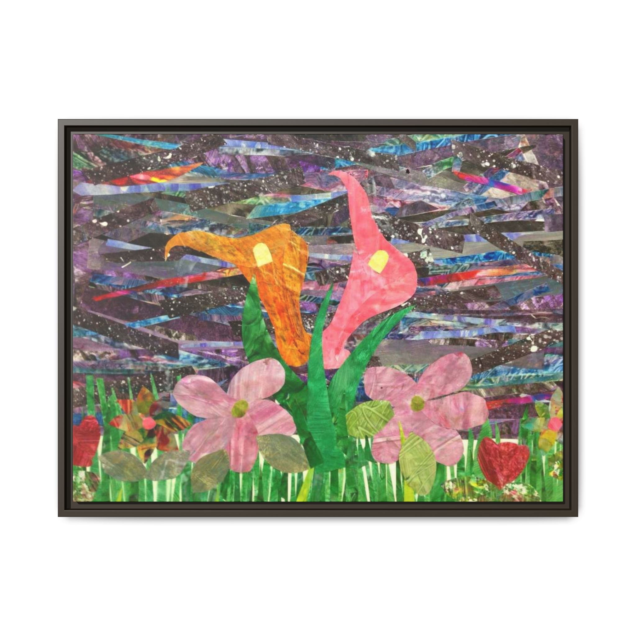 Framed Floral Collage Canvas