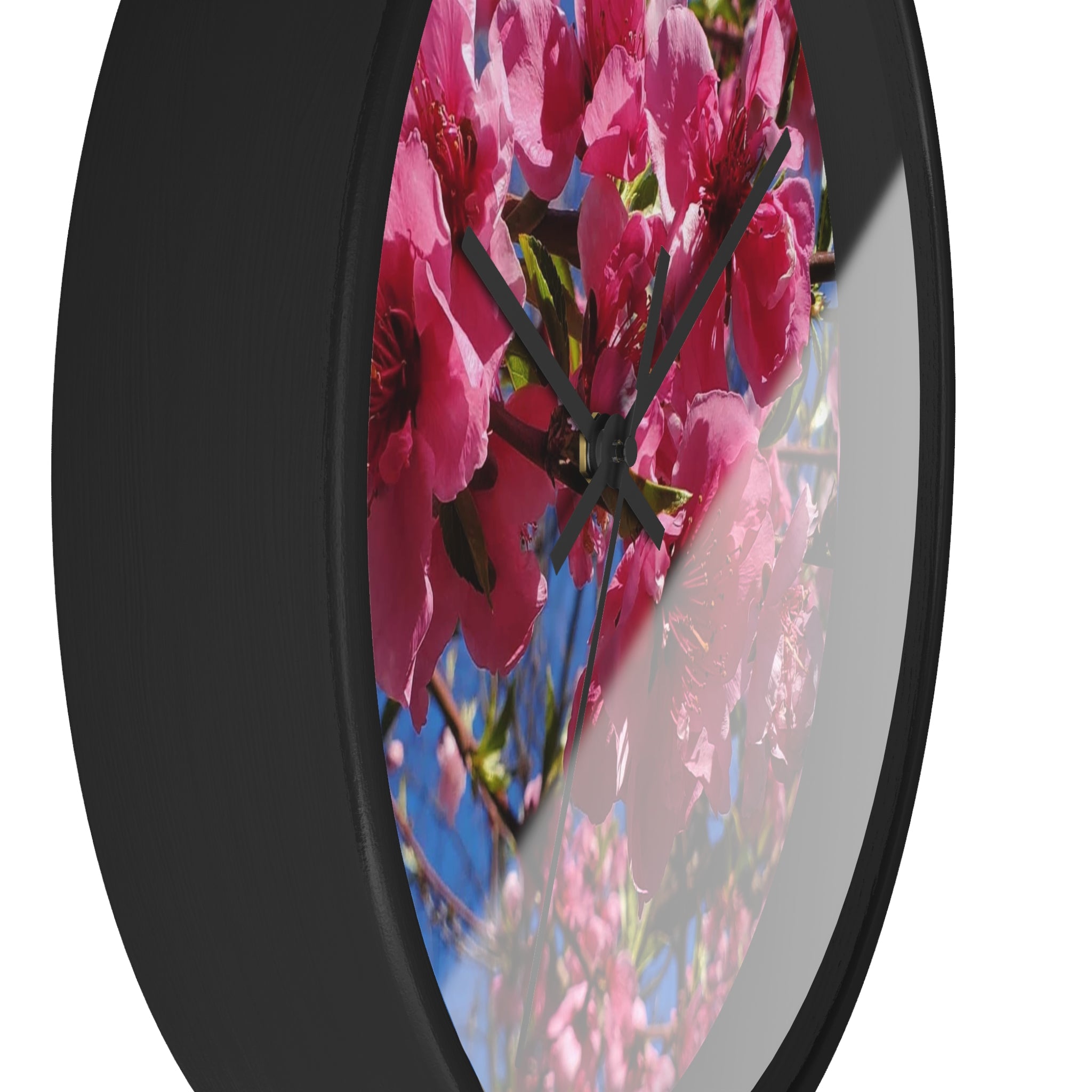 Pink Blossom Wall Clock — Floral Cherry Blossom Decorative Clock