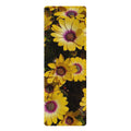 Alfombrilla de yoga de goma con estampado de margaritas amarillas | Diseño floral de girasoles