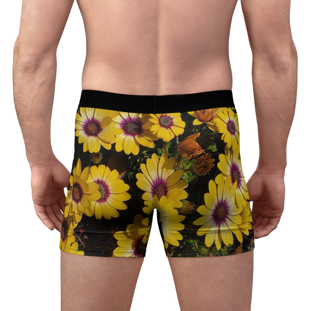 Bóxer tipo calzoncillo con estampado floral de margaritas amarillas | Estampado completo