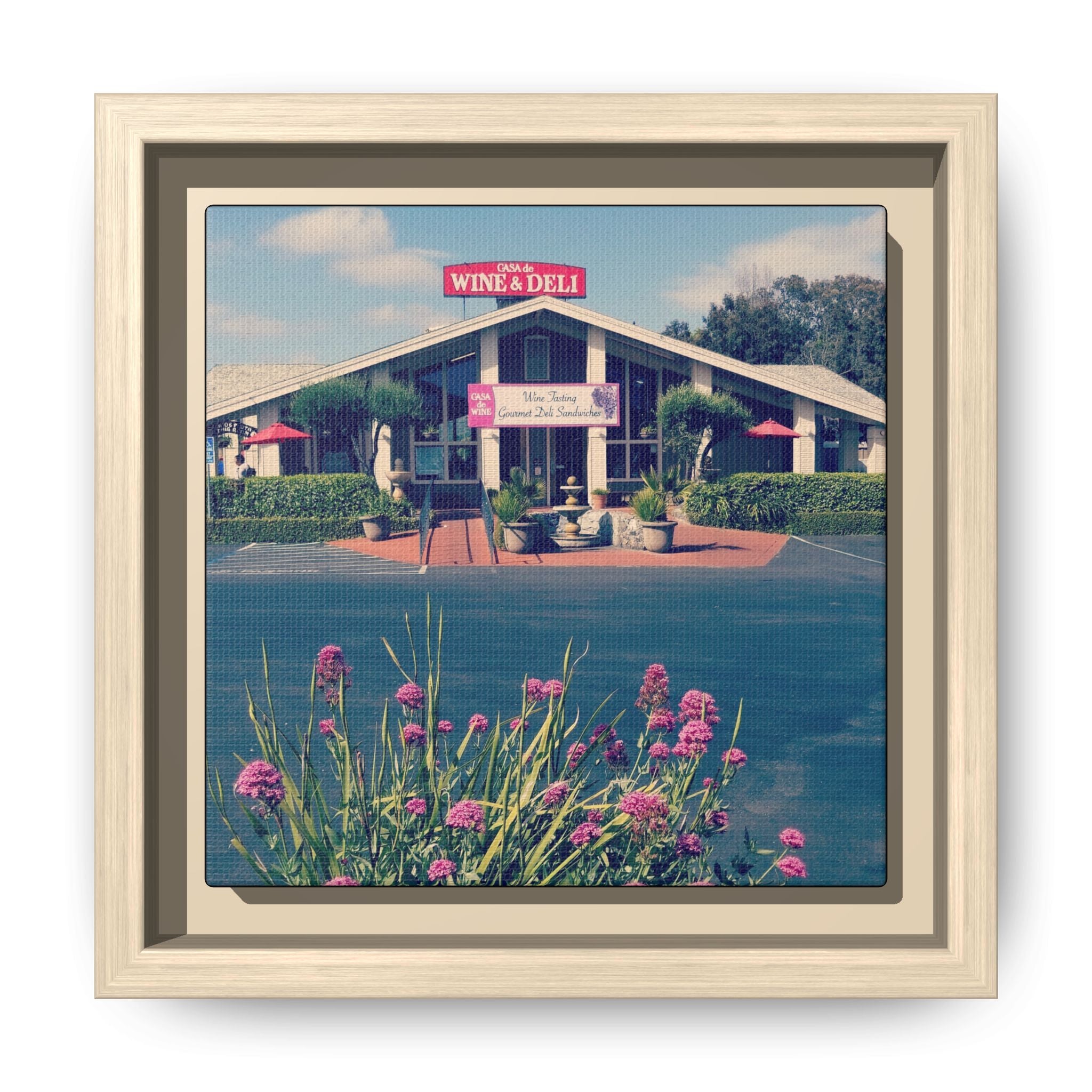Vintage Oceanside Pavilion Framed Canvas Print