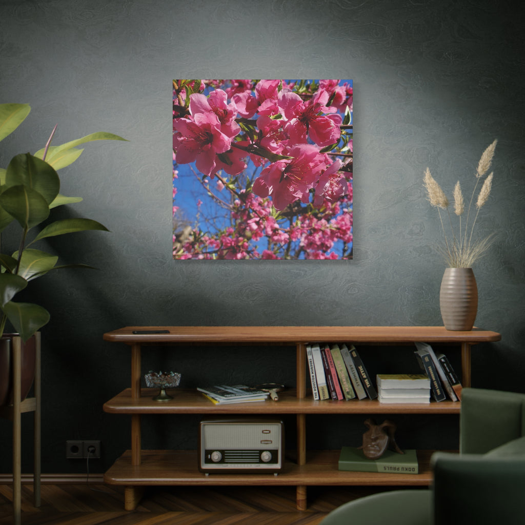 Cuadro de pared en lienzo con flores rosas — Impresión floral mate estirada