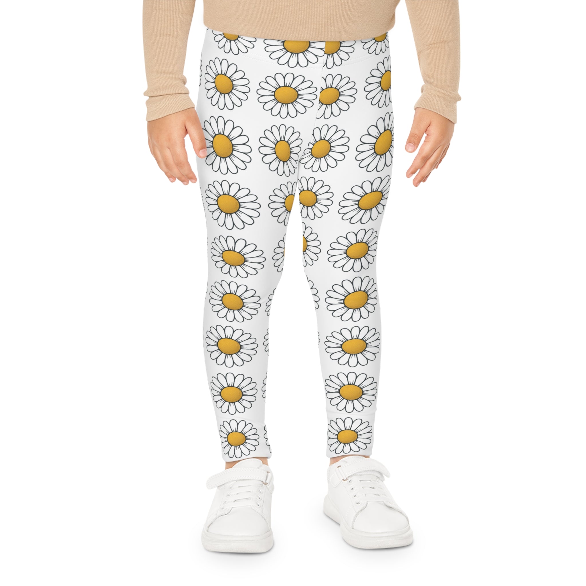 Leggings Daisy para Niños — Leggings Estampados Florales Blancos