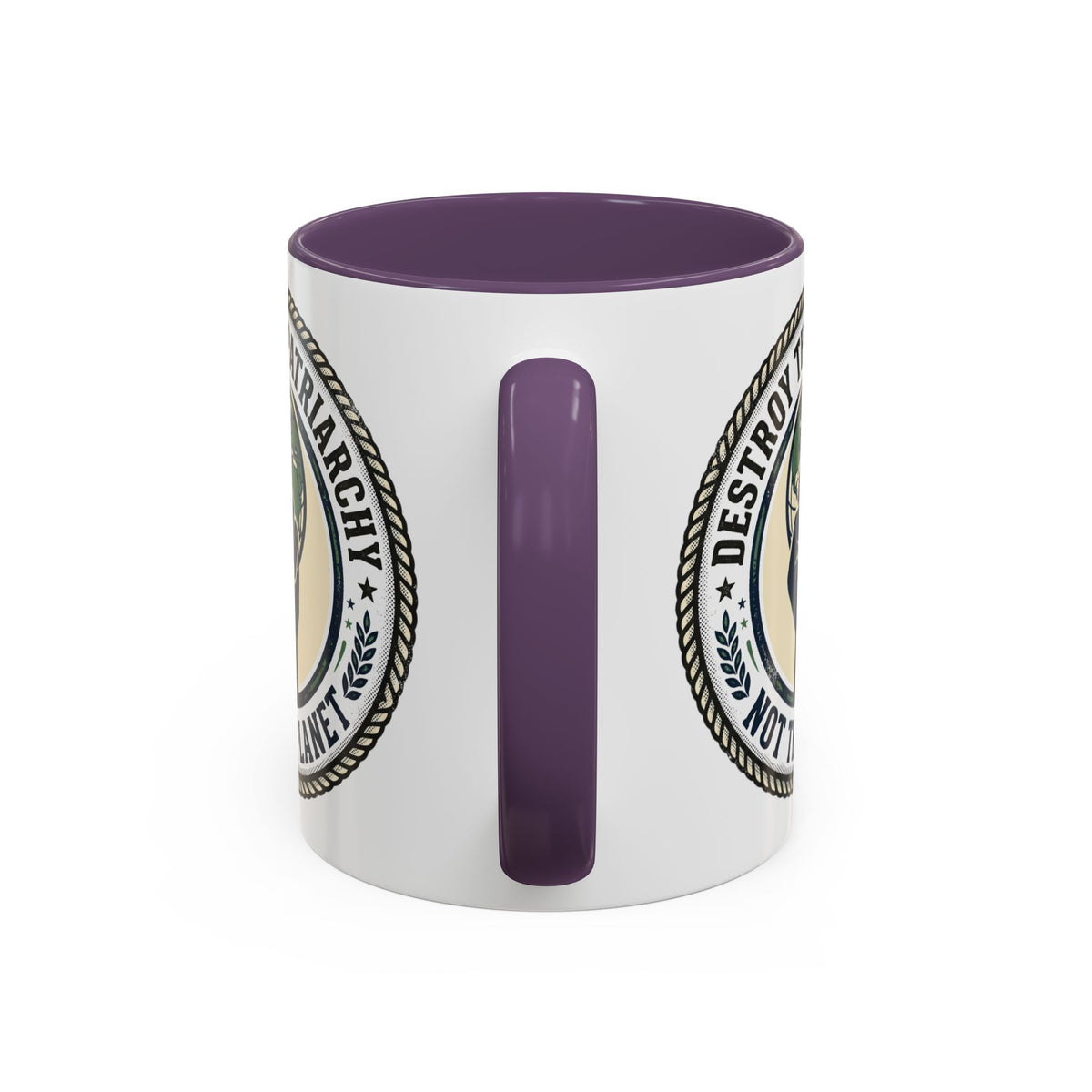 Destroy the Patriarchy Not the Planet Coffee Mug – Feminist Eco Justice Accent Mug (11/15oz)