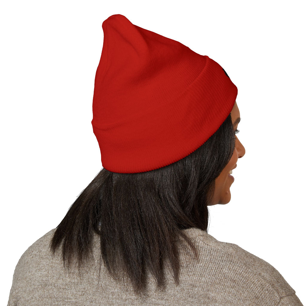Gorro con puño y símbolo de reciclaje bordado