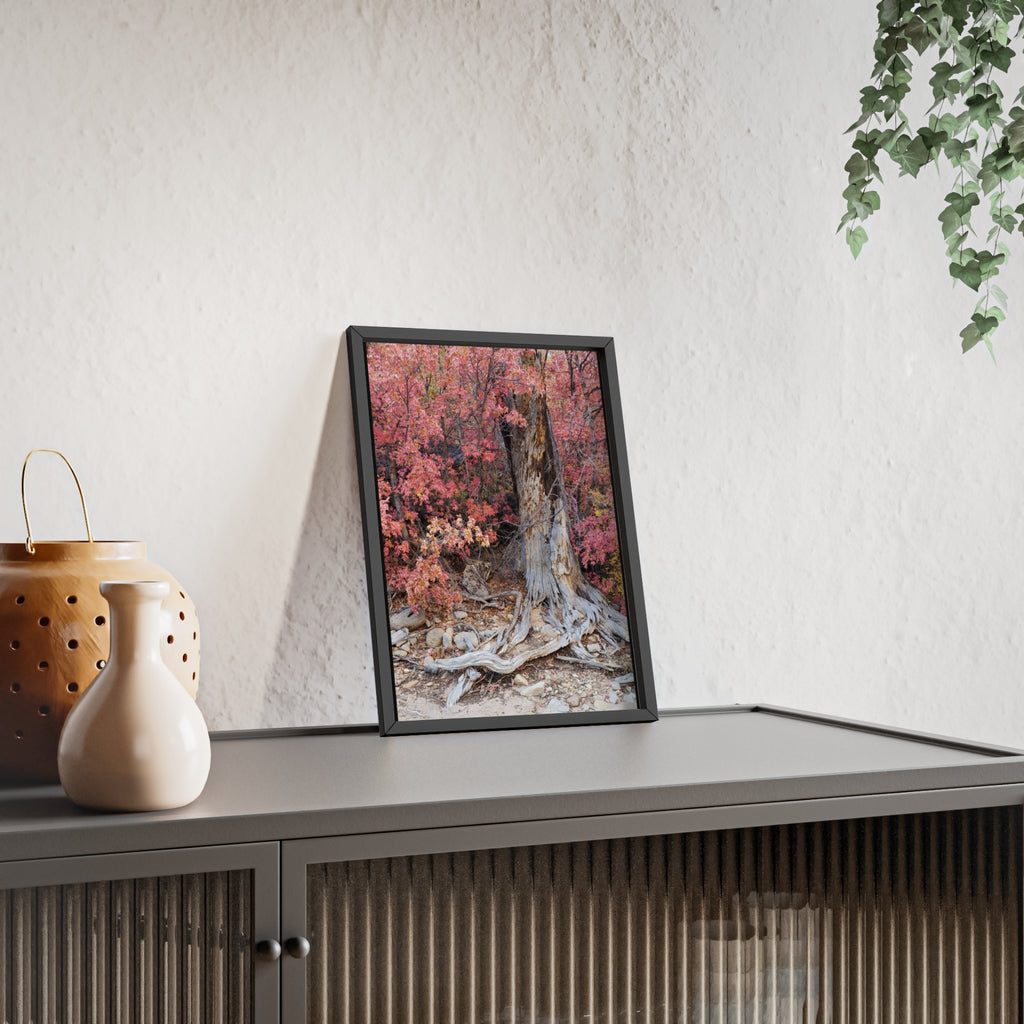 Autumn Tree Roots Poster with Wooden Frame | Fall Forest Wall Art