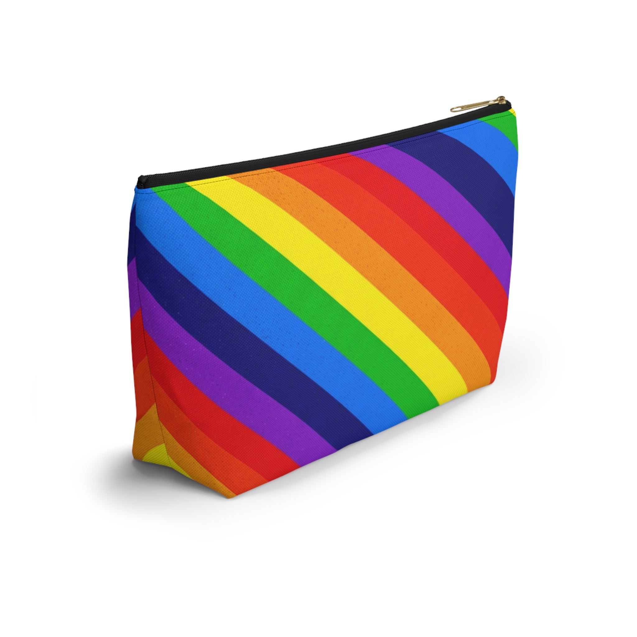 Rainbow Stripe Accessory Pouch — T‑Bottom Travel Cosmetic Bag