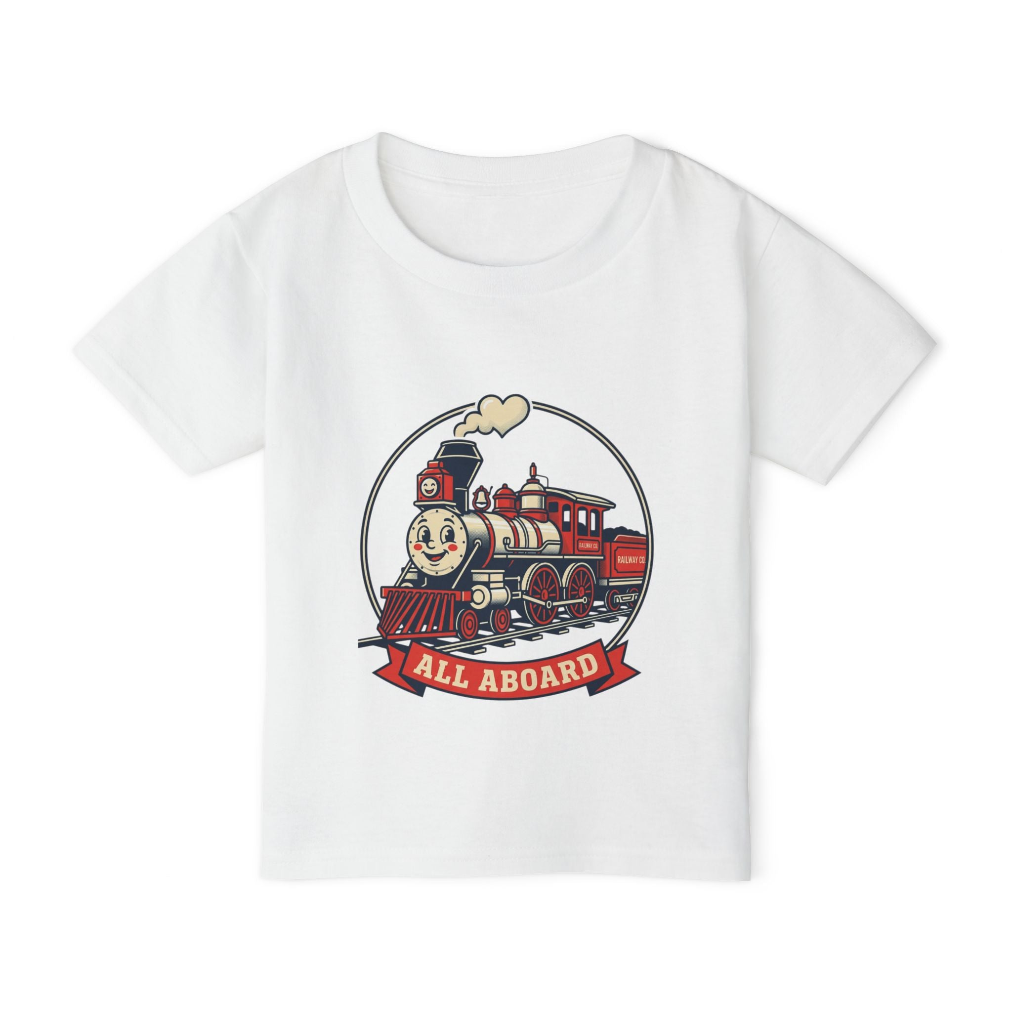 Toddler T-Shirt — 'All Aboard' Vintage Train Graphic
