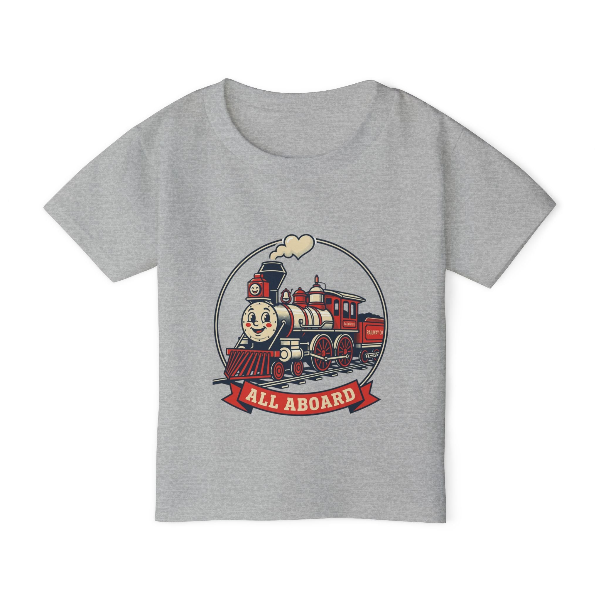Toddler T-Shirt — 'All Aboard' Vintage Train Graphic