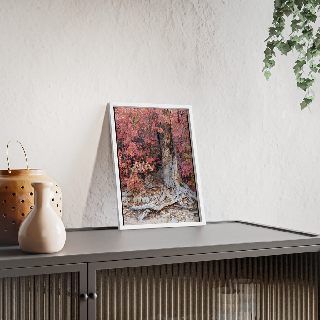 Autumn Tree Roots Poster with Wooden Frame | Fall Forest Wall Art