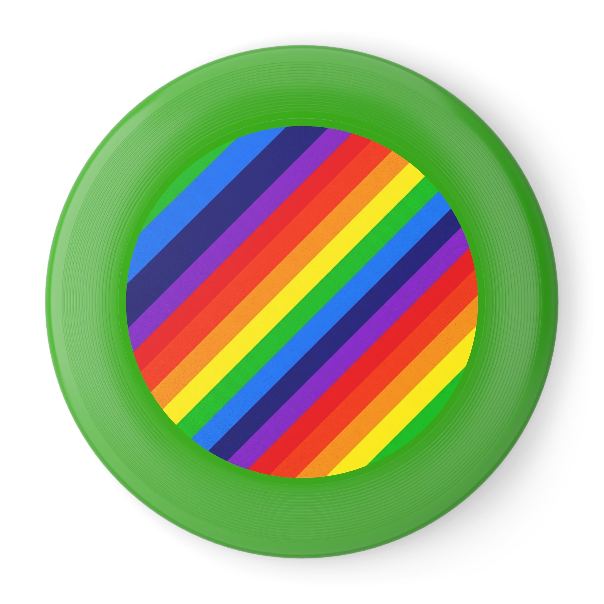 Rainbow Stripe Frisbee — Colorful Wham-O Disc for Outdoor Play & Pride