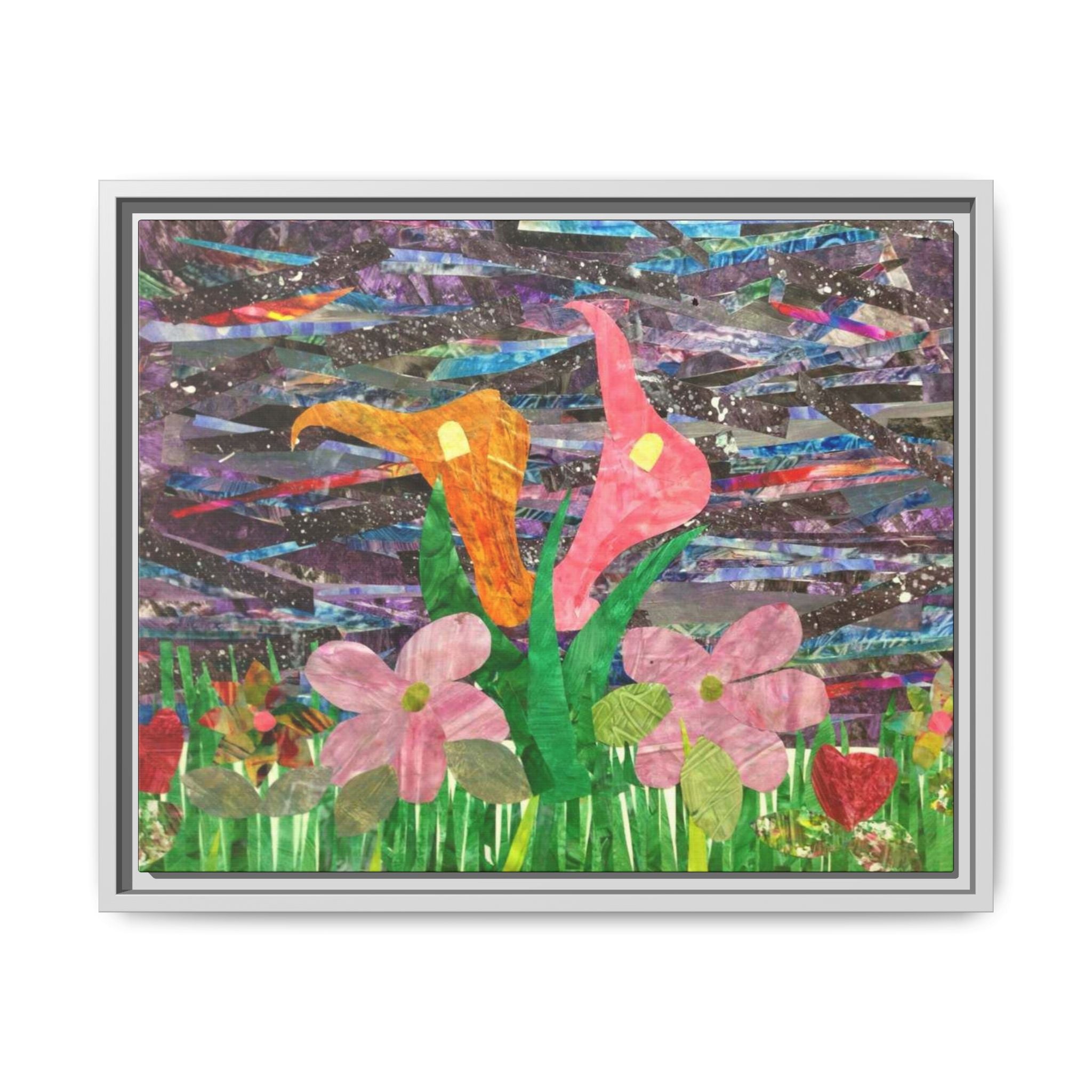 Framed Floral Collage Canvas