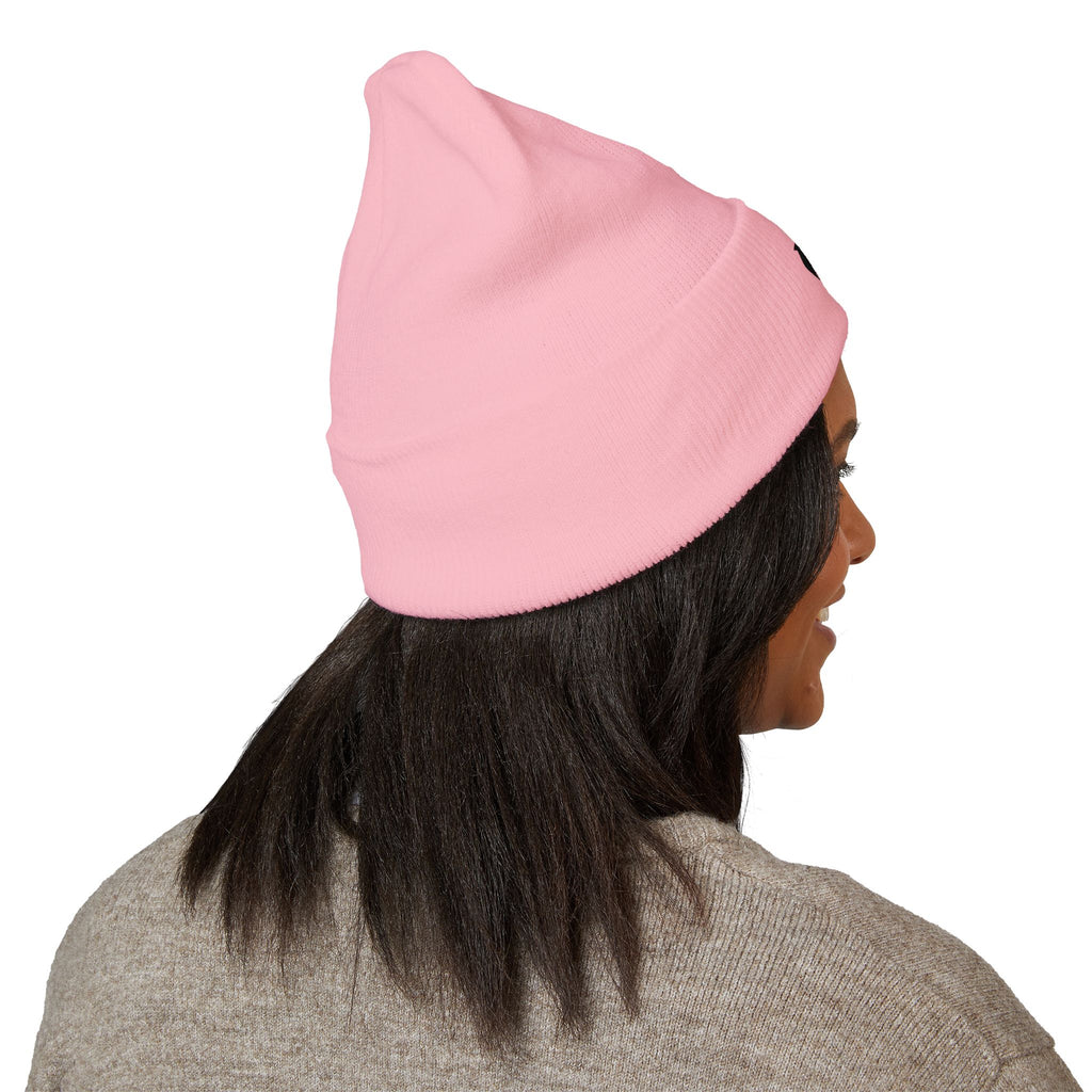 Gorro con puño y símbolo de reciclaje bordado