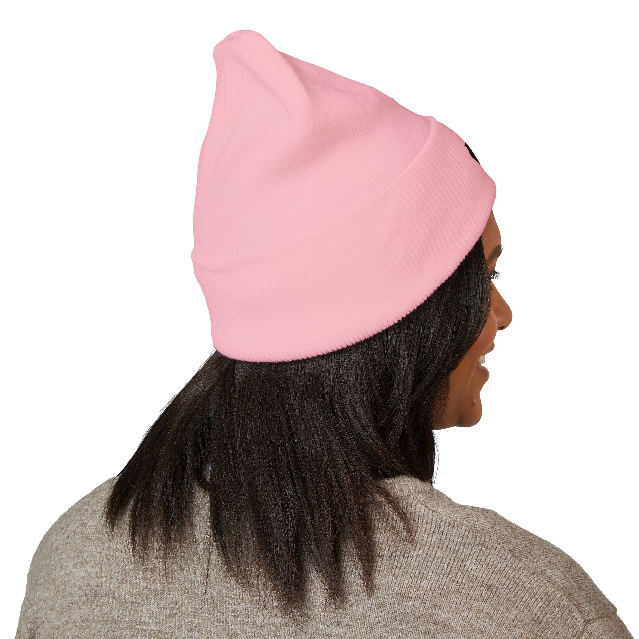 Gorro con puño y símbolo de reciclaje bordado
