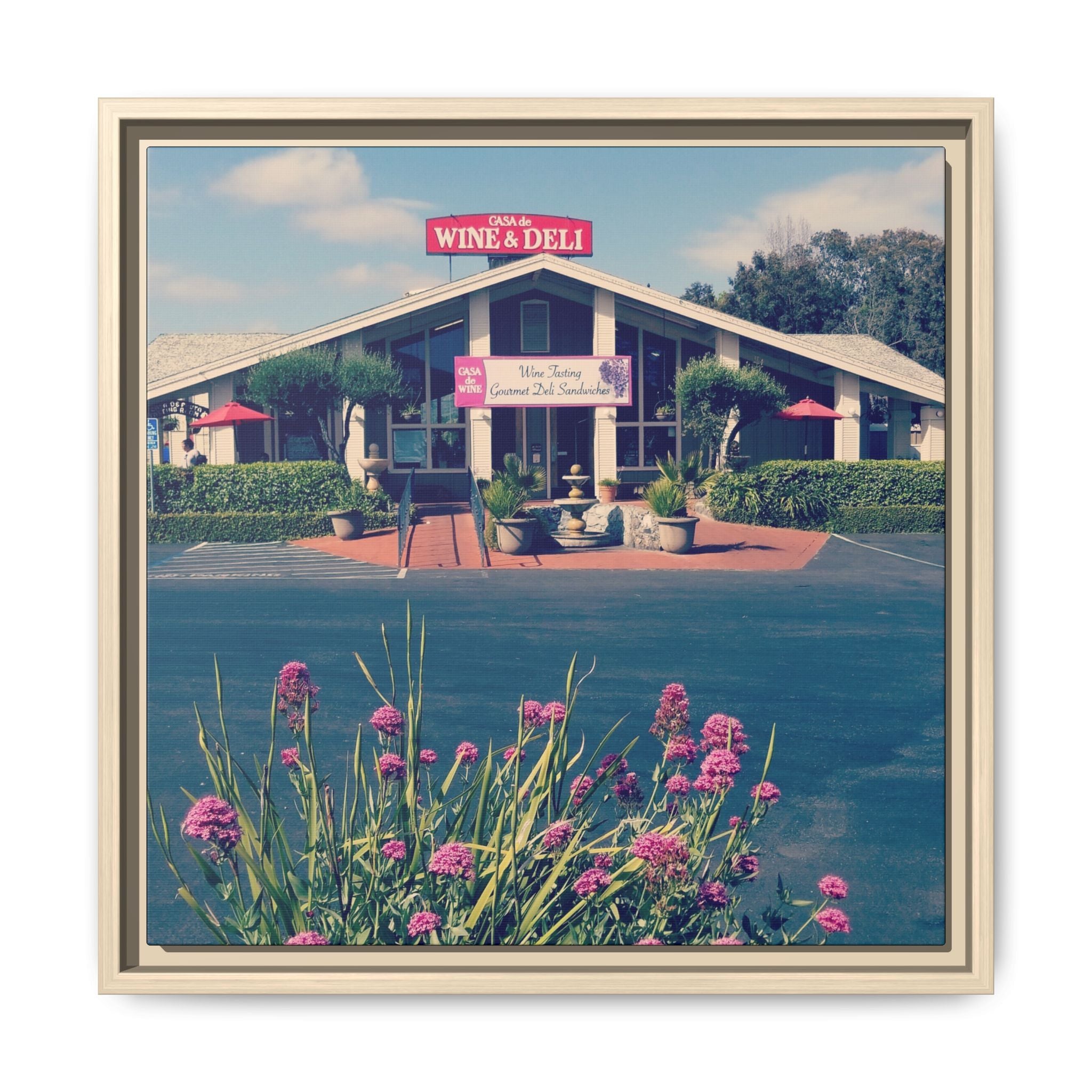 Vintage Oceanside Pavilion Framed Canvas Print