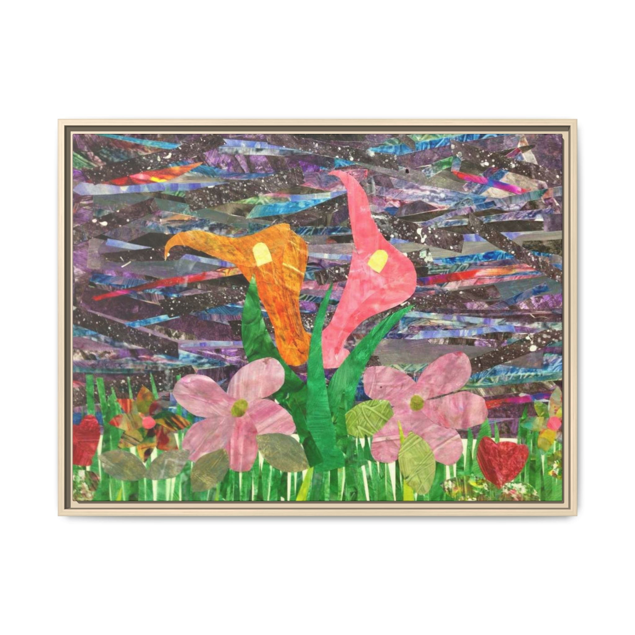 Framed Floral Collage Canvas