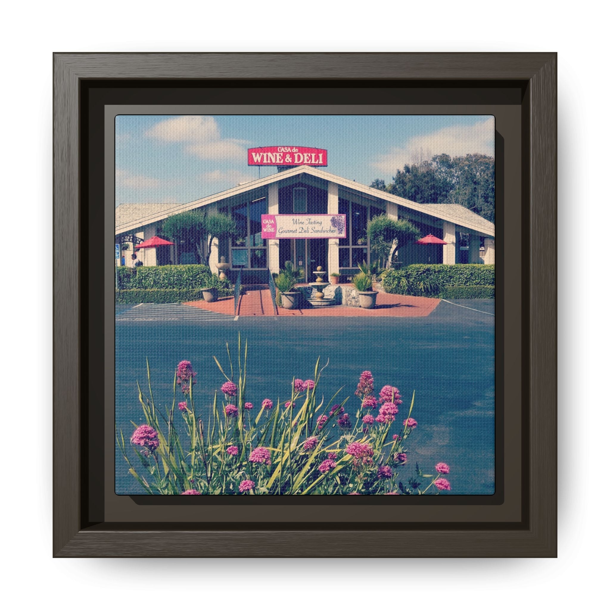 Vintage Oceanside Pavilion Framed Canvas Print
