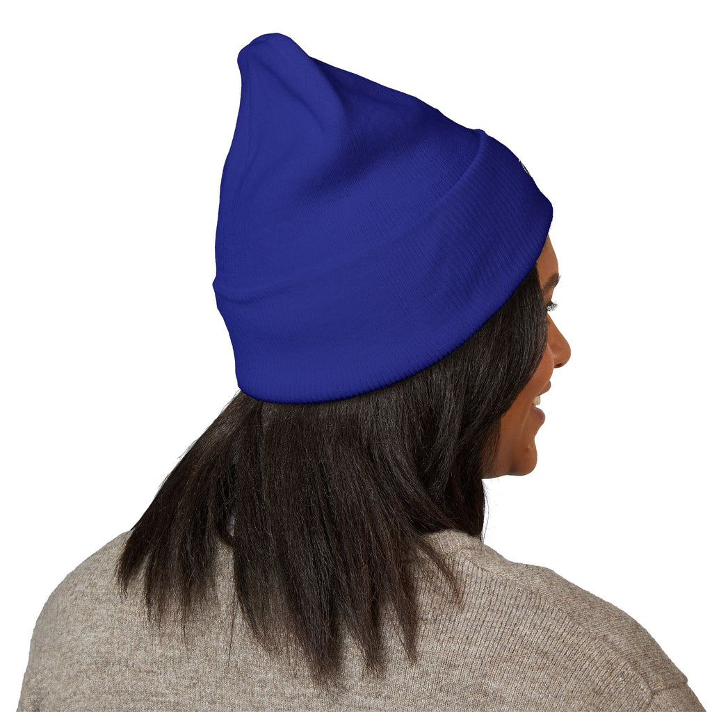 =Embroidered Recycle Symbol Cuffed Beanie (Dark Colors)