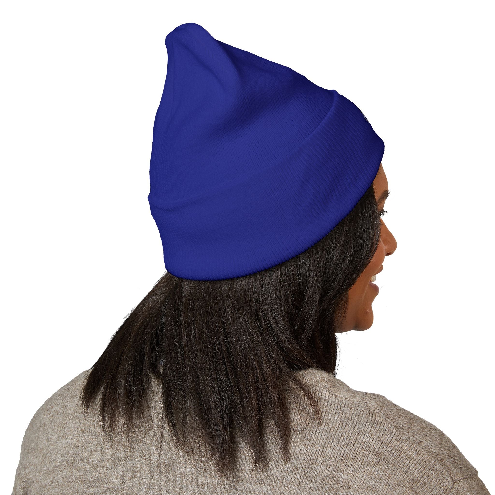 =Embroidered Recycle Symbol Cuffed Beanie (Dark Colors)