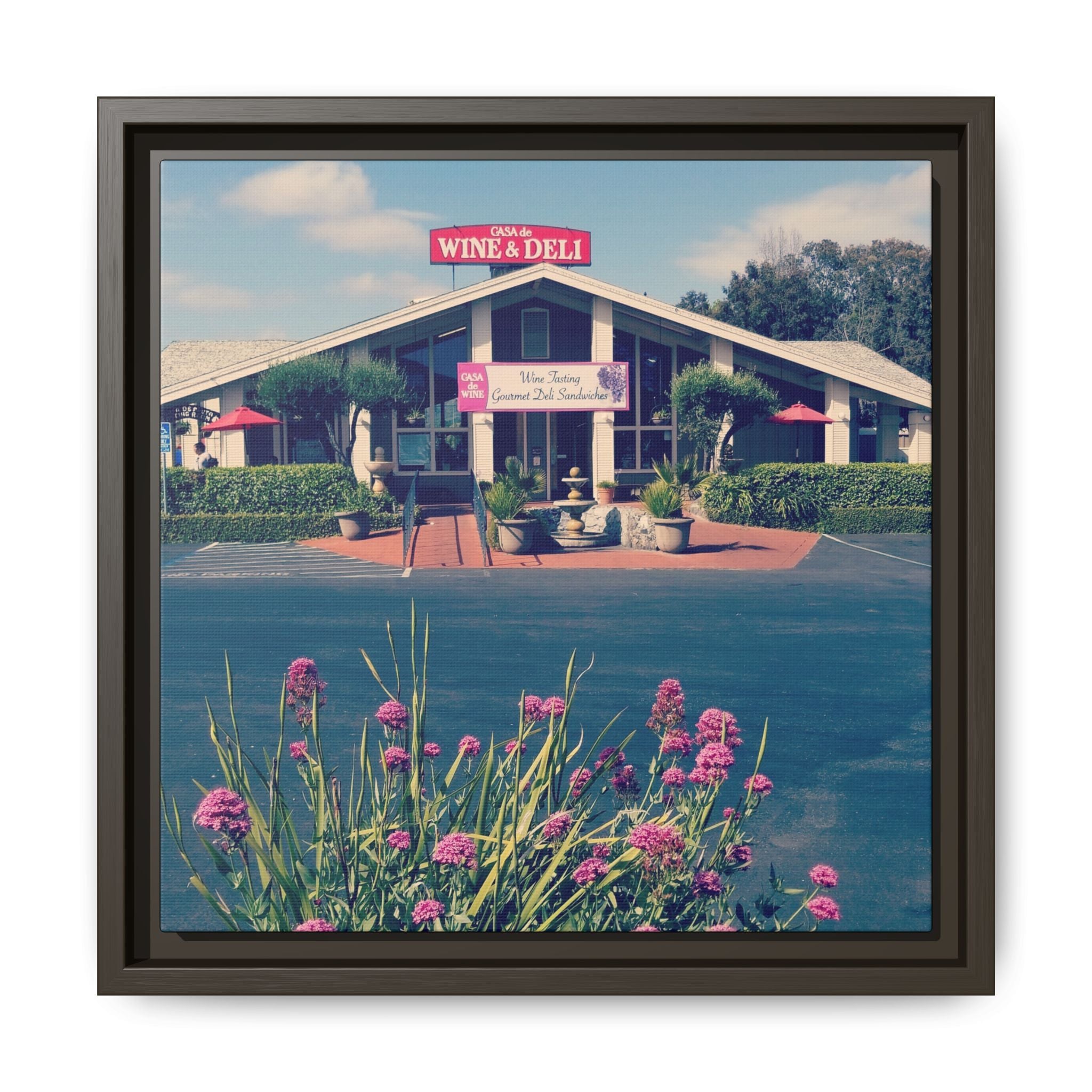 Vintage Oceanside Pavilion Framed Canvas Print