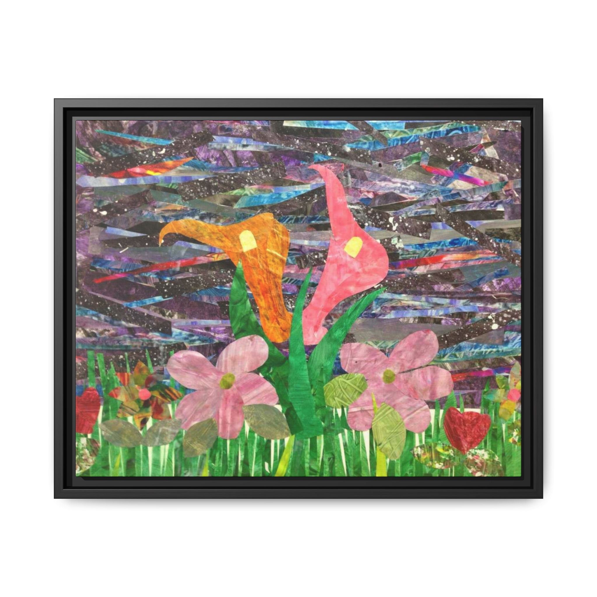 Framed Floral Collage Canvas