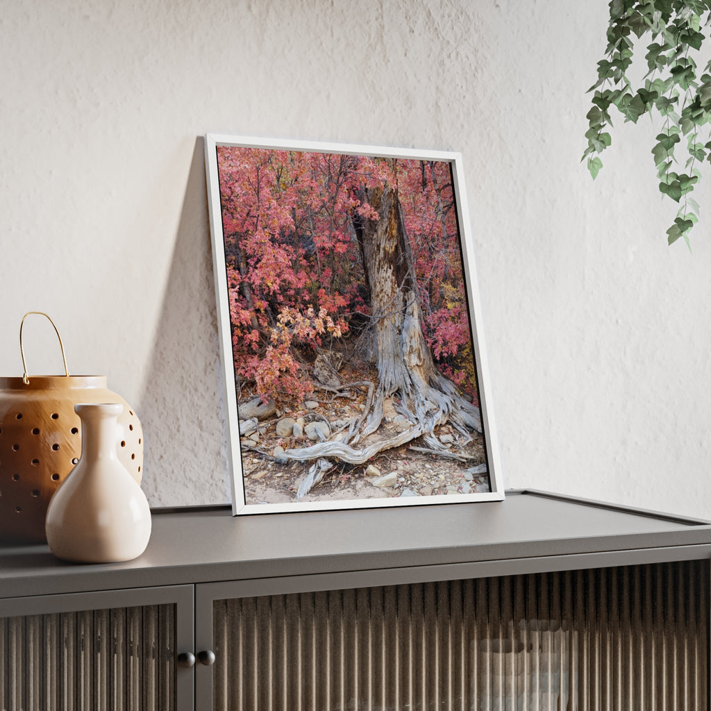 Autumn Tree Roots Poster with Wooden Frame | Fall Forest Wall Art