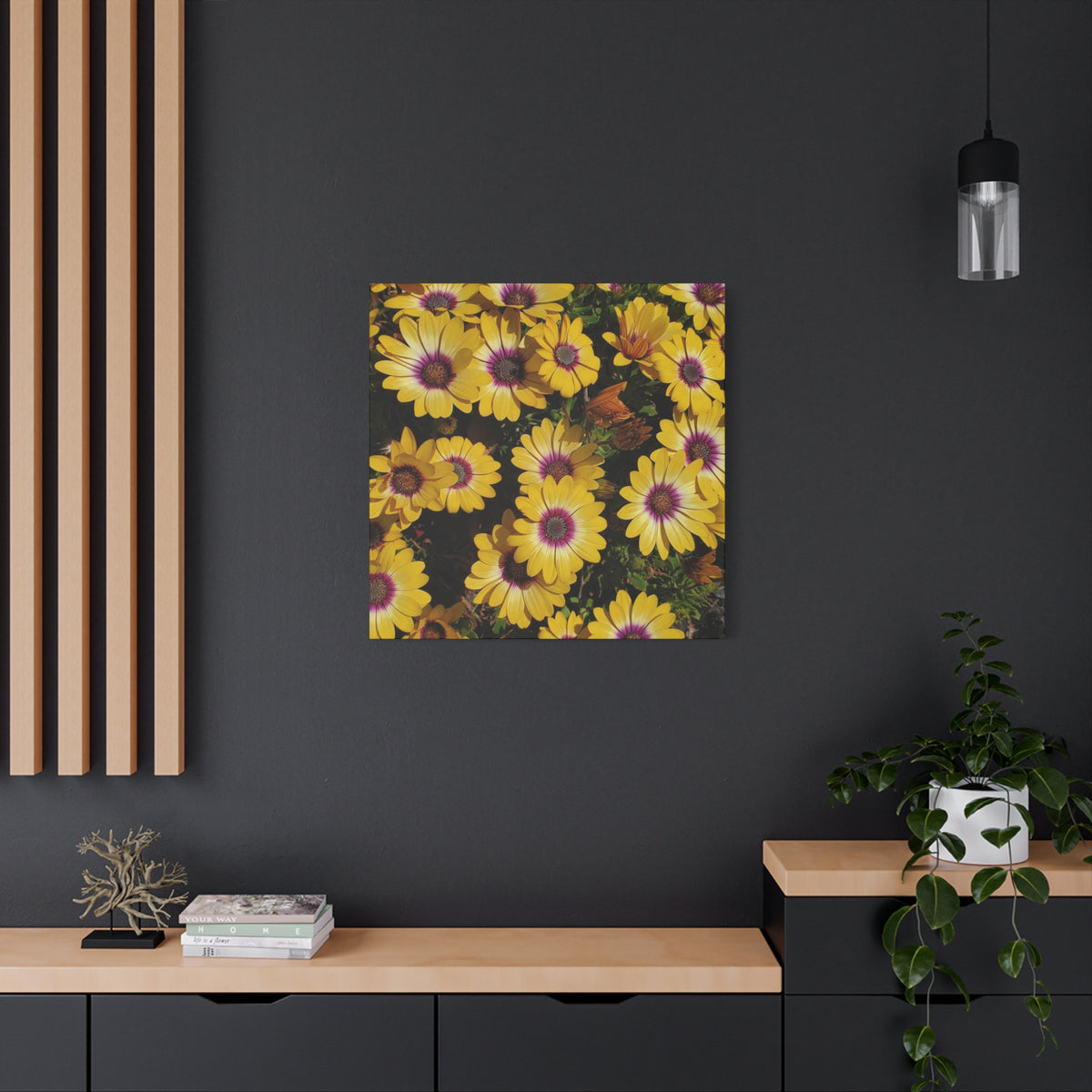 Yellow Daisy Floral Canvas Wall Art