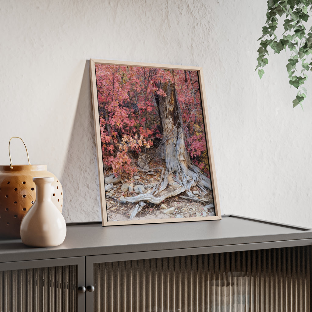 Autumn Tree Roots Poster with Wooden Frame | Fall Forest Wall Art