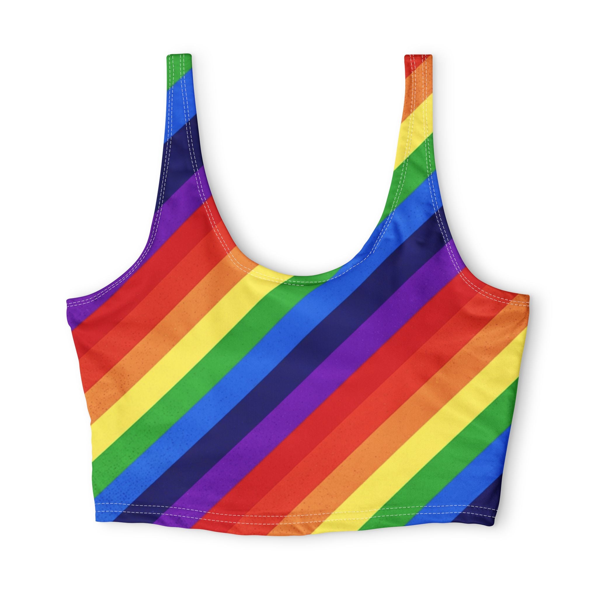 Rainbow Stripe Sports Bra