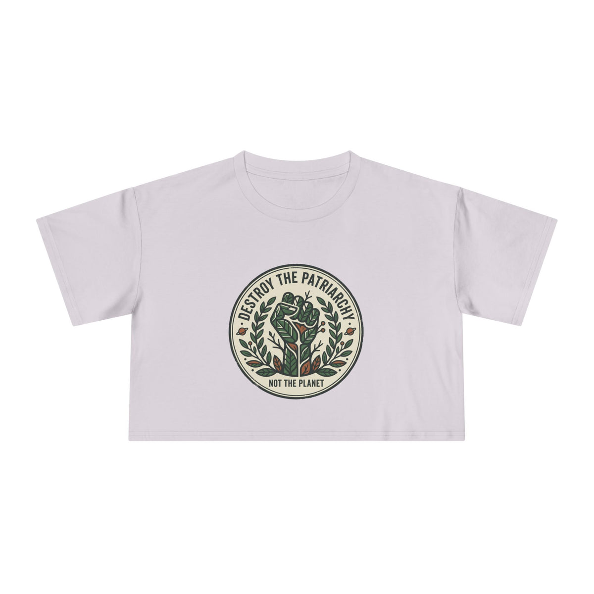 Destroy The Patriarchy Rose Emblem Crop Tee