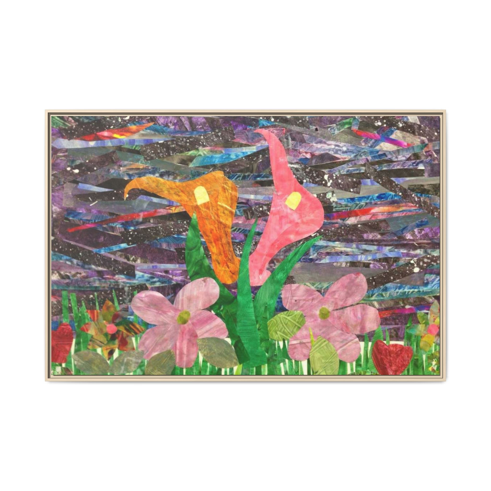 Framed Floral Collage Canvas