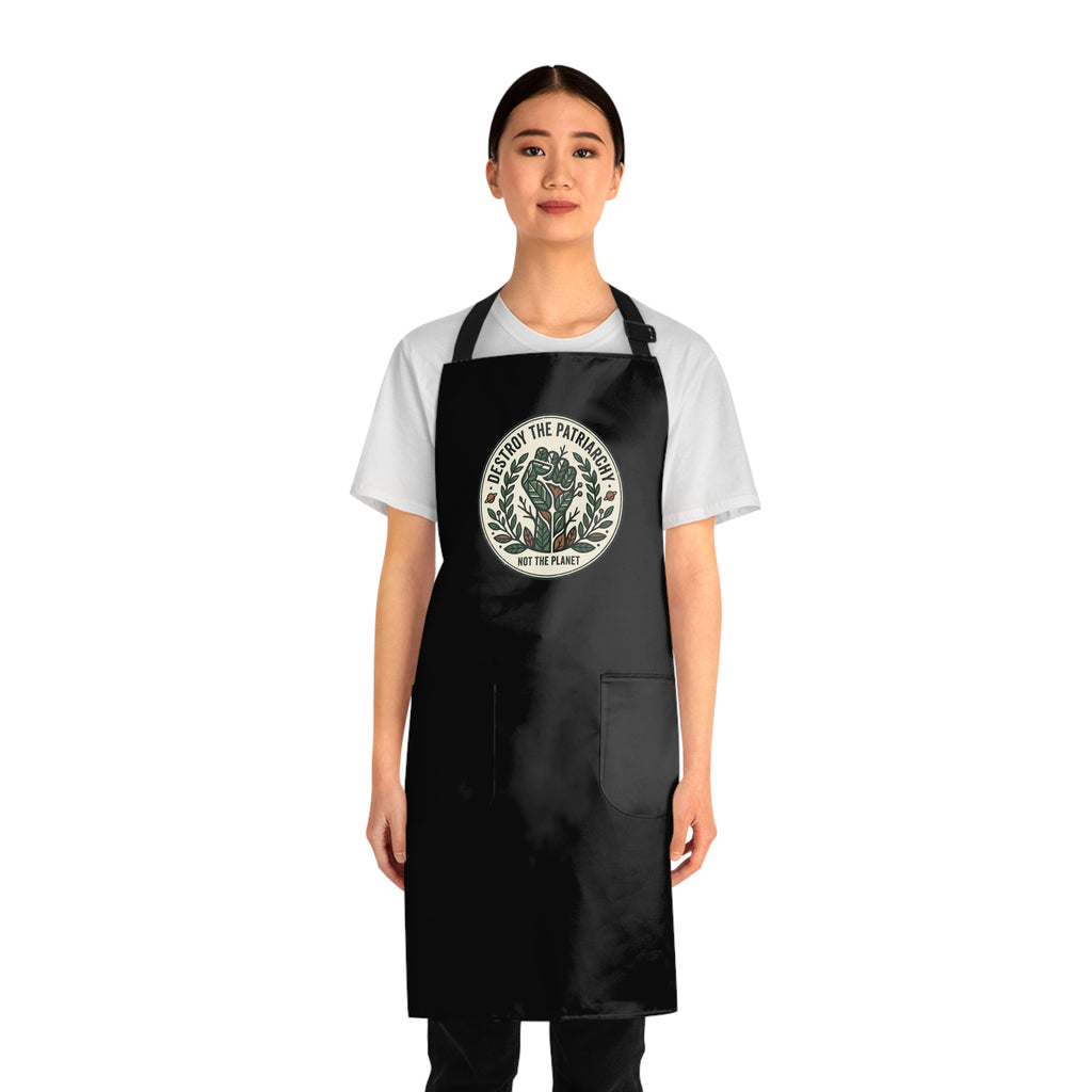 Botanical “Destroy the Patriarchy Not the Planet” Apron