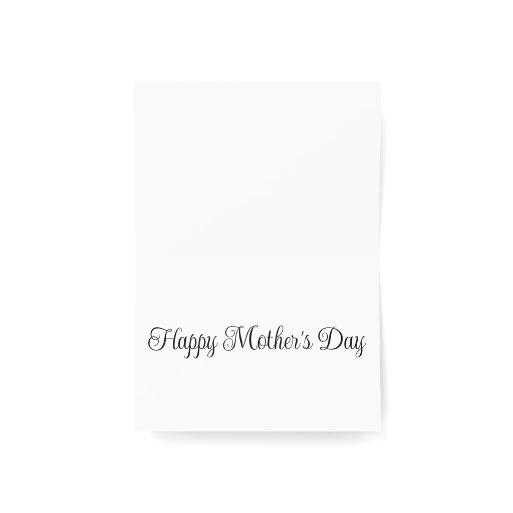 Tarjeta para el Día de la Madre con collage floral — Paquete de 1/10/30/50 (Diseño de lirios cala y corazones)