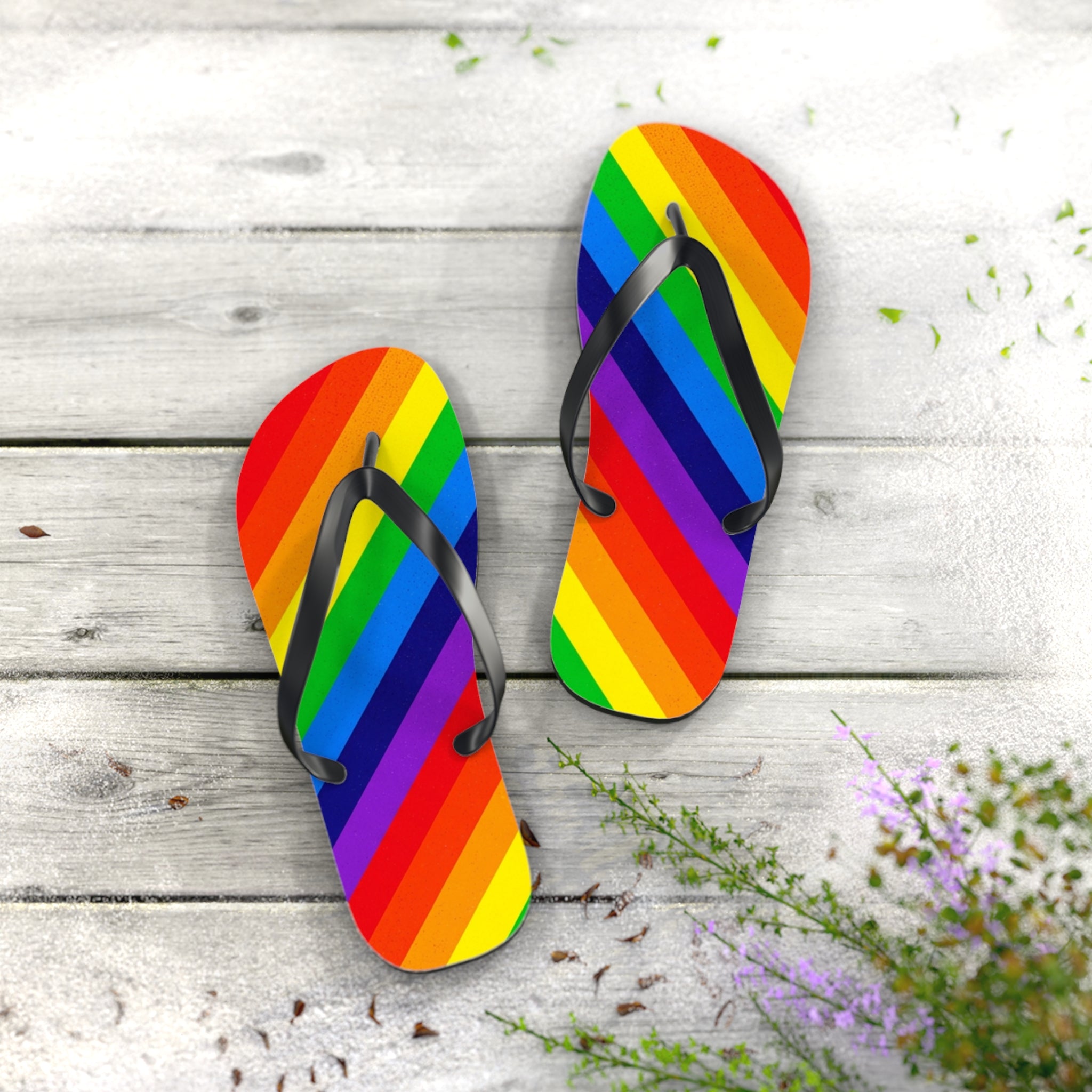 Rainbow Pride Flip Flops