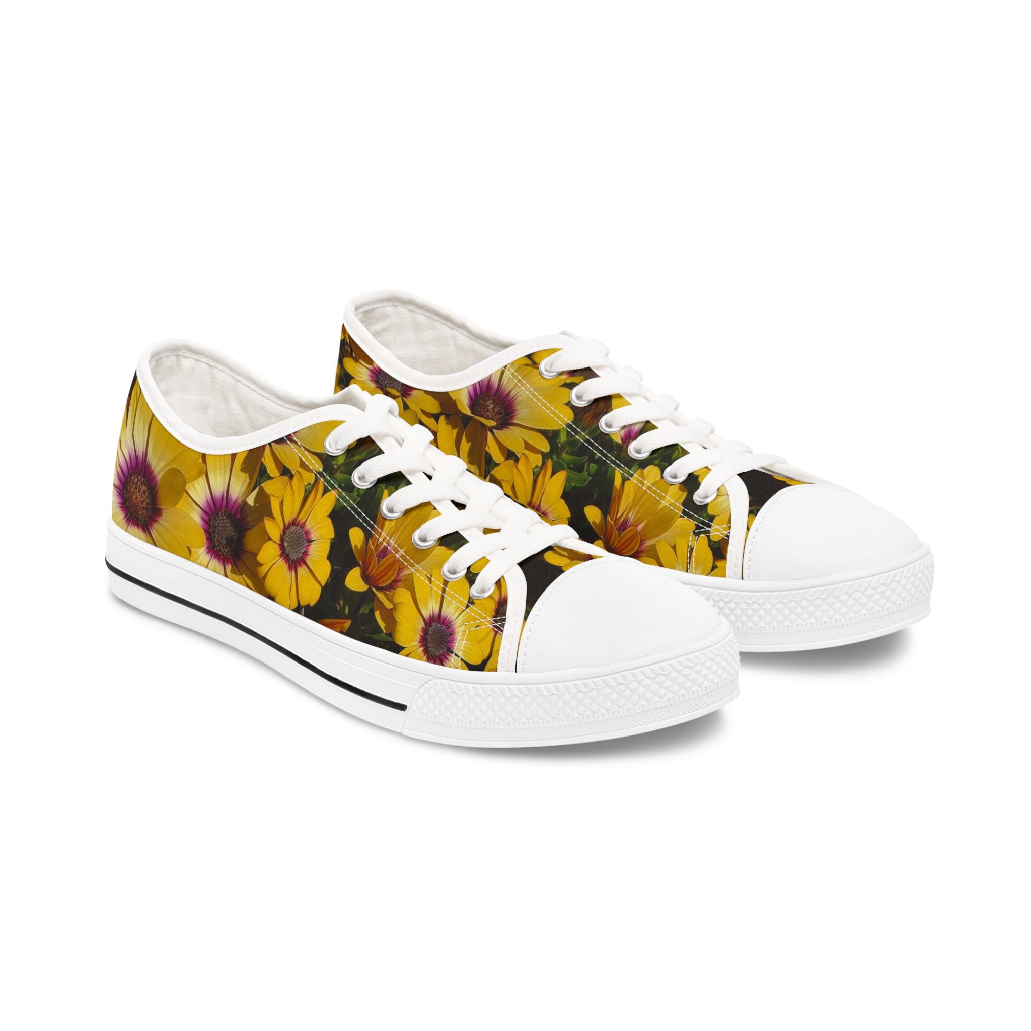 Daisy Floral Low Top Sneakers — Women's Casual Shoe