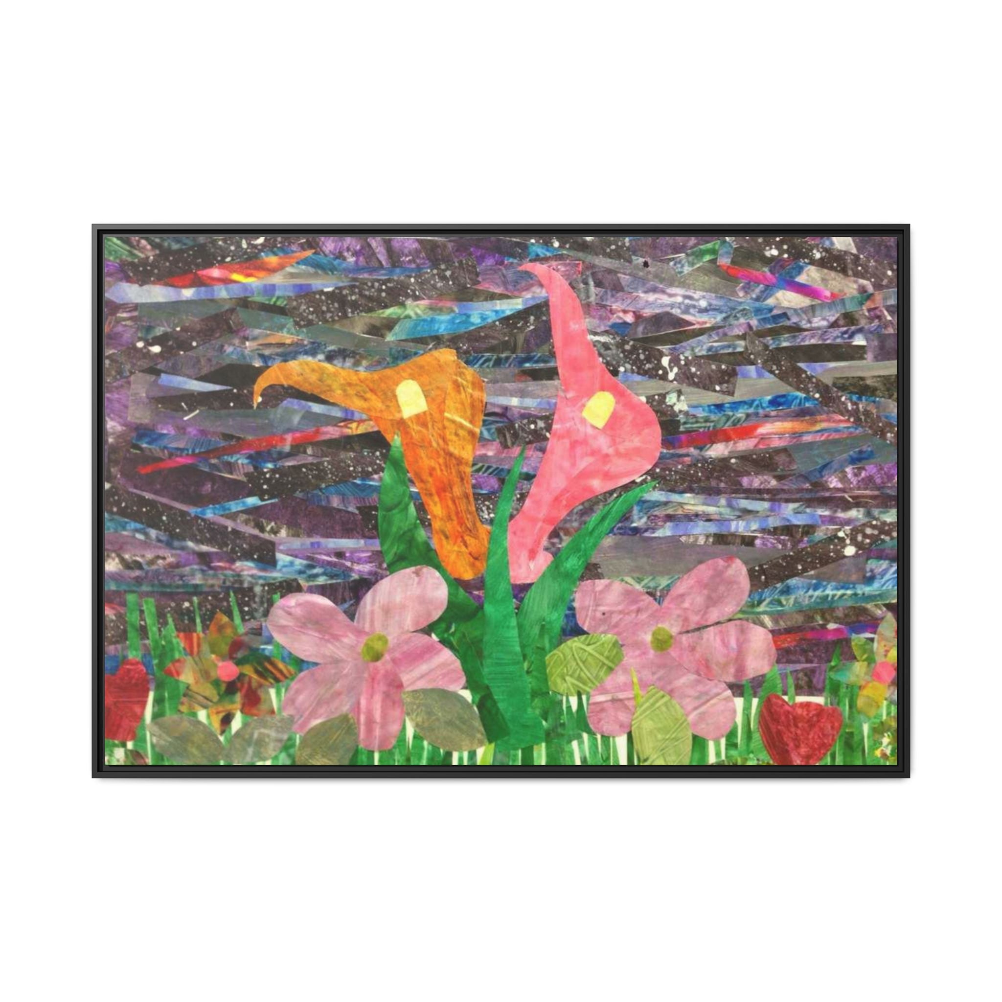Framed Floral Collage Canvas