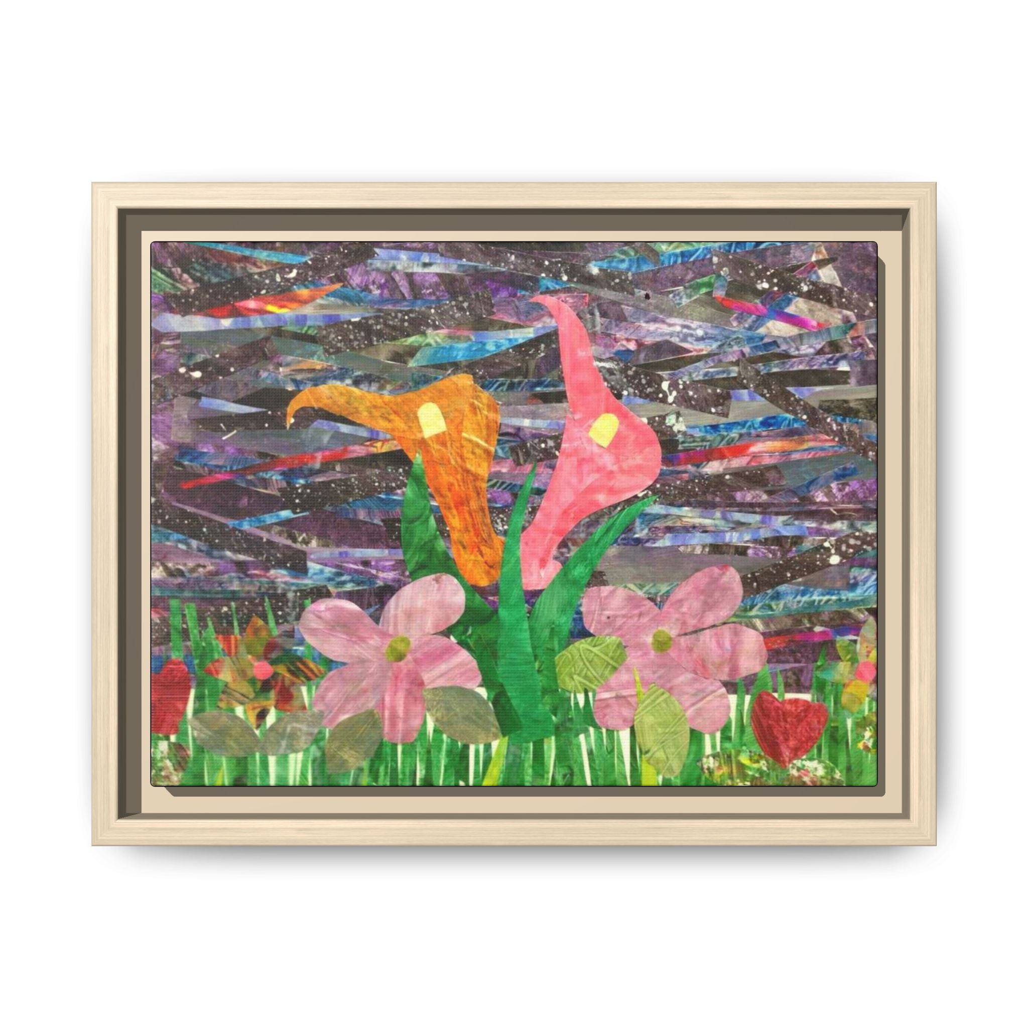 Framed Floral Collage Canvas