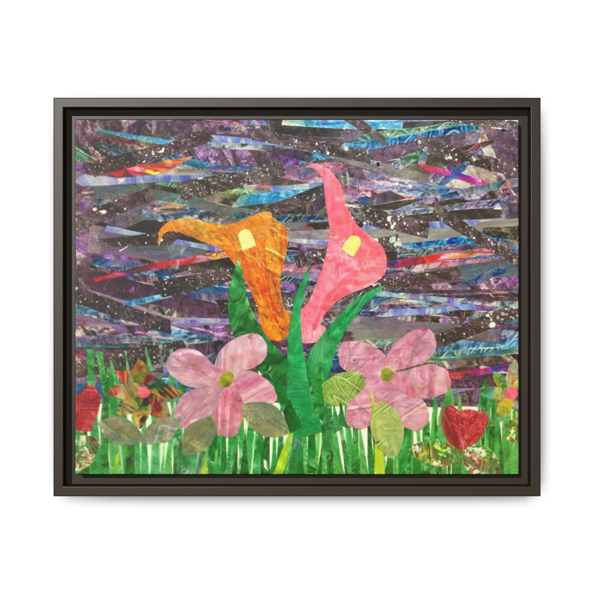 Framed Floral Collage Canvas