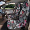Fundas para asientos de coche Pétalos rosas sobre guijarros | Estampado floral de piedras